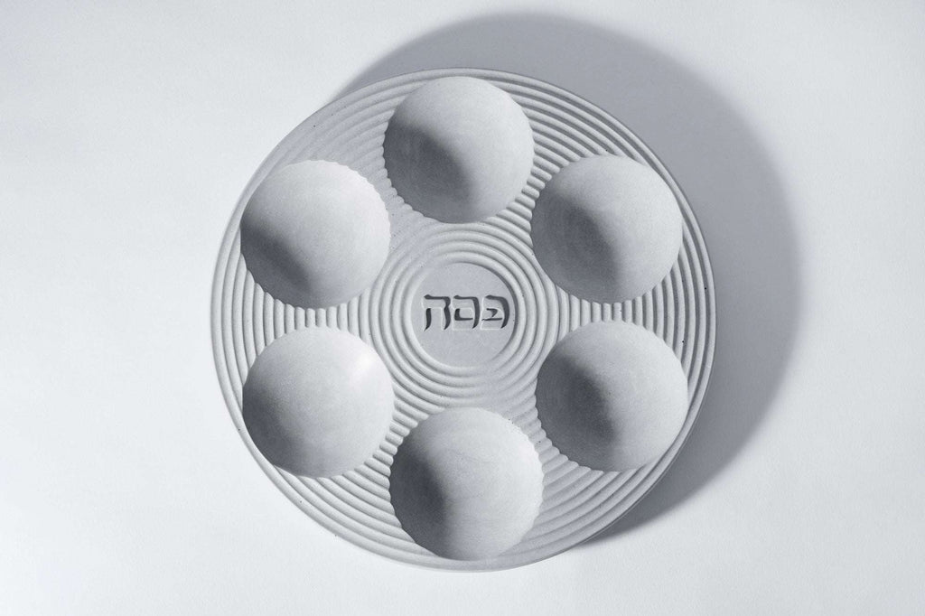 Seder plate, grey, concrete collection