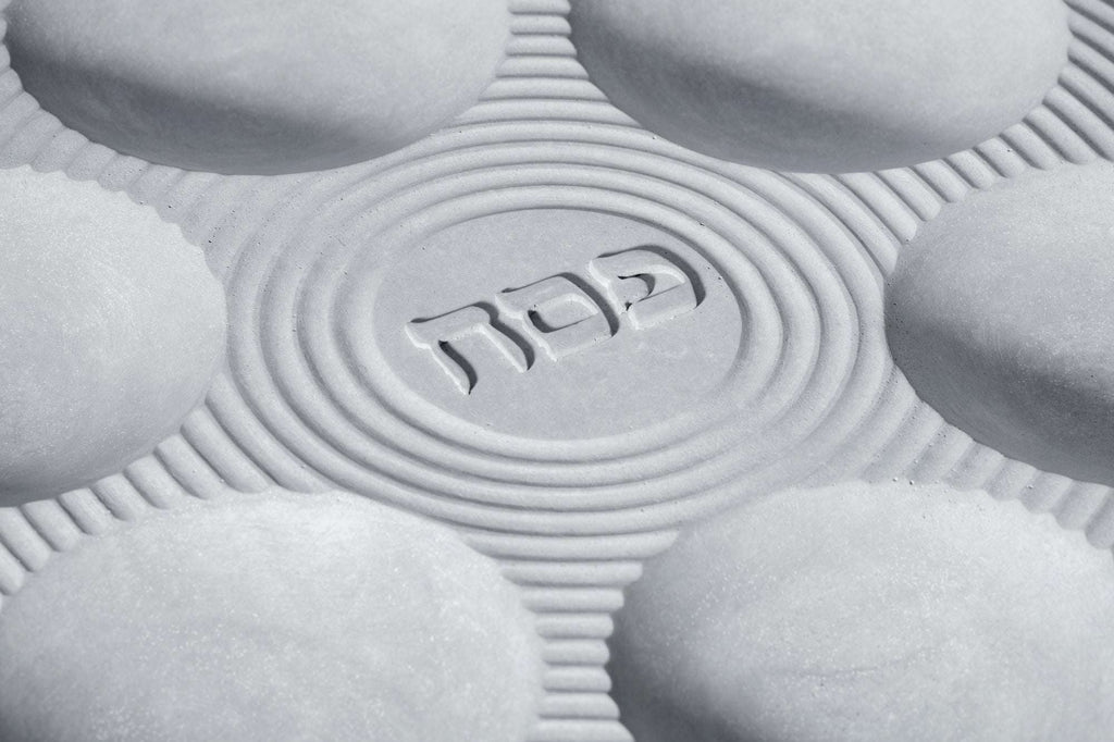 Seder plate, grey, concrete collection