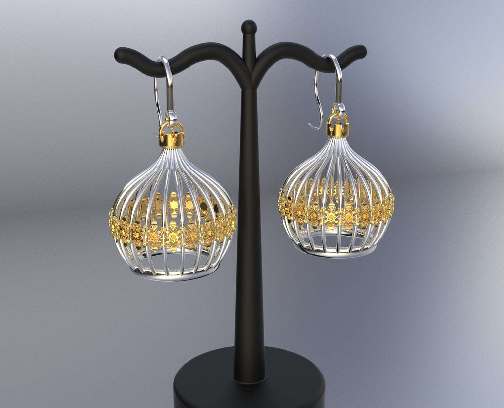 Earrings, dome of Dohany Synagogue, silver, Takama