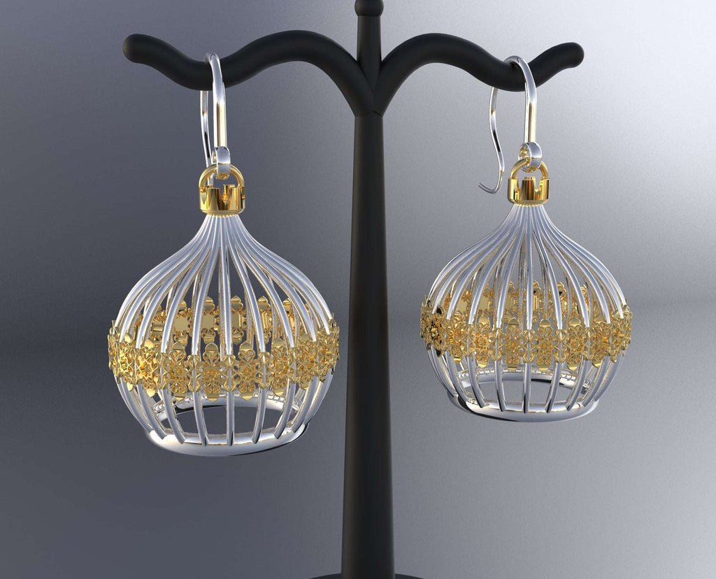 Earrings, dome of Dohany Synagogue, silver, Takama