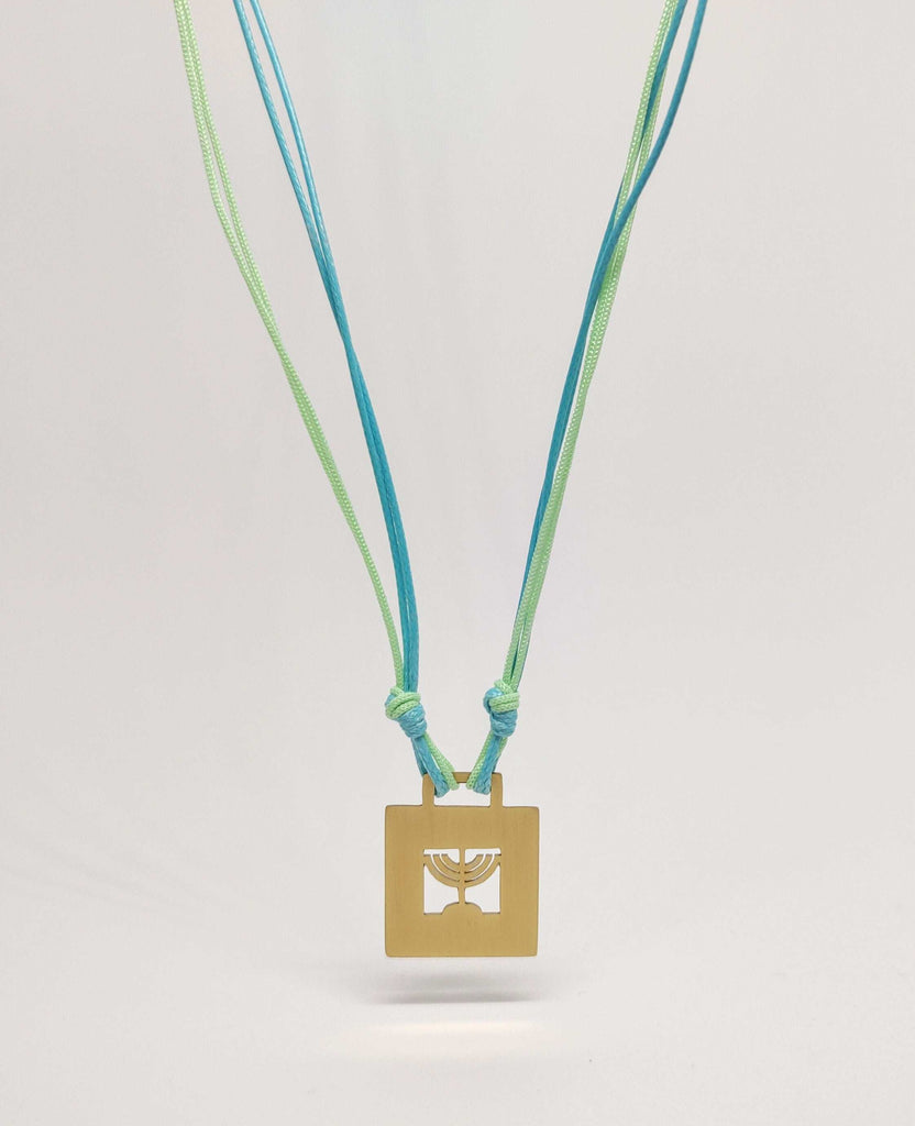 Menorah necklace  on a string of different colors