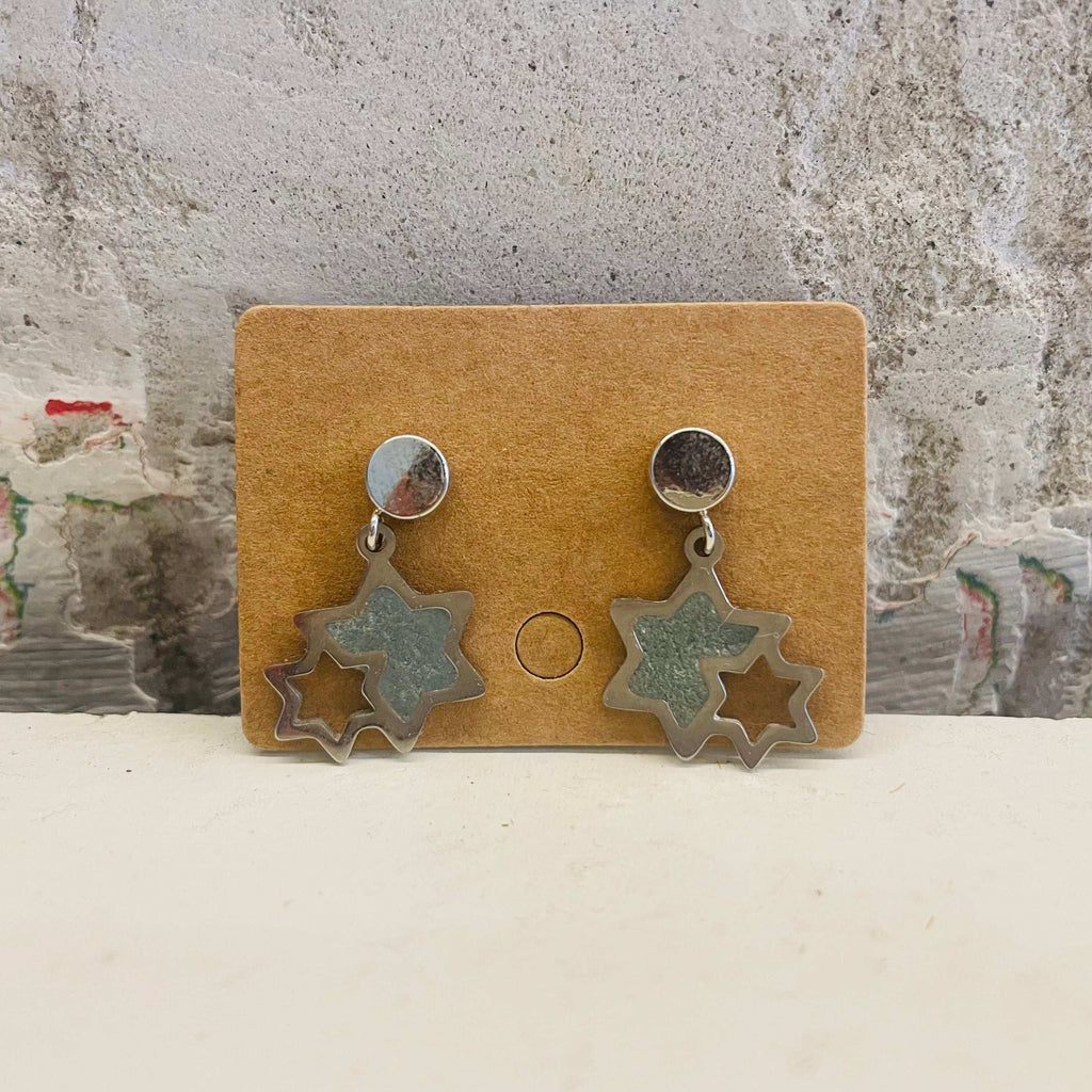 Double Star of David concrete earrings by Stef.co