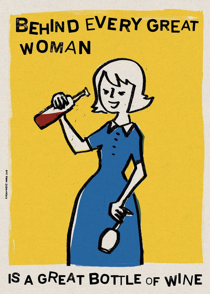 Wine women poster by Anna Korolovszky