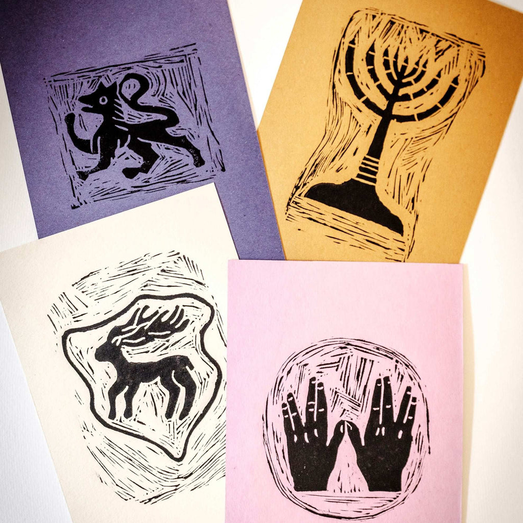 Linocut print set